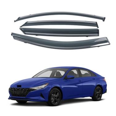 Imagem de Luyhok 4 peças para Hyundai Elantra 2021 2022 2023 Viseira de janela protetor de chuva defletor cromado acabamento fumê