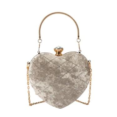 Imagem de Bolsa de ombro de corrente chique com alça de corrente moderna bolsa de noite elegante com alça de corrente para mulheres sofisticadas, Caqui