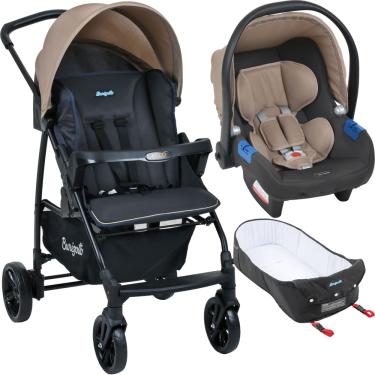 Imagem de Carrinho de Bebe com Bebe Conforto Moises Burigotto CZ Bege