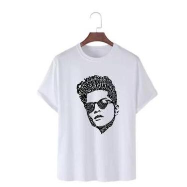 Imagem de Camiseta Bruno Mars Rosto Cantor Pop Ótimo Tecido Algodão - Jmv Estamp