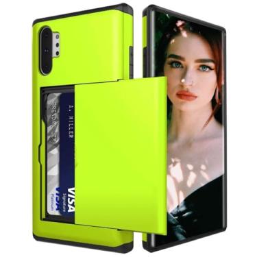 Imagem de Capa carteira para Samsung Galaxy S21 S20 FE Note 20 Ultra S10 S24 Note 10 Plus Slot para cartão Suporte de bolso deslizante Capa de armadura oculta, verde, para S23 Plus