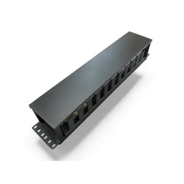 Imagem de Grid DCS Gerenciamento de cabos horizontais pretos 2U com 12 compartimentos (plástico)