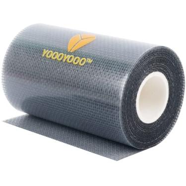 Imagem de Kit de reparo de tela, extra largo (10 cm x 4,5 m), cinza, adesivo e impermeável, fibra de vidro, fixação para tela de porta e janela