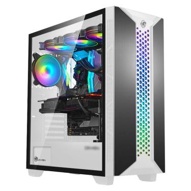 Imagem de Gabinete Gamer Thalatha Aluminio ARGB Branco - DRAXEN