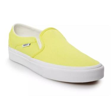 Imagem de Vans Tênis feminino Asher Slip On, Amarelo neon/branco, 6