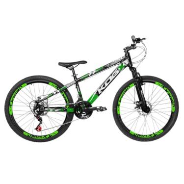 Imagem de Bicicleta Aro 29 Freeride KOG Aro 26 Infantil 27 Marchas Freio a Disco Hidrualico com Suspensão de 100mm com Trava no Ombro,13,5,Preto Verde