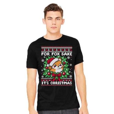 Imagem de TeeFury - For Fox Sake It's Christmas - Camiseta masculina animal, raposa,, Preto, M