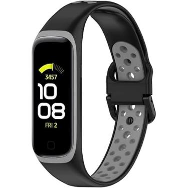 Imagem de Pulseiras Esportivas NSmart compativeis com Galaxy Fit2 SM-R220 (R220, Preta com Cinza)