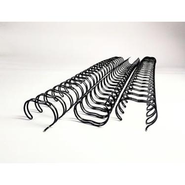 Imagem de Wire-o Para Encadernação 2x1 A4 5/8 para 120fls Agendas Planners Caderneta de Saúde Cadernos Livro do Bebe Com 10 Unidades 23 Anéis (Preto)