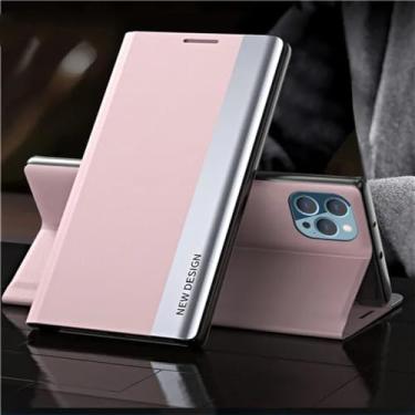 Imagem de Capa de couro flip para Xiaomi 11T 11Pro Note 12 5G 11 4G 10S 9S 8T Pro Max 10 POCO X5 Stand Book Cover Phone, rosa, para Redmi Note 9 Pro Max