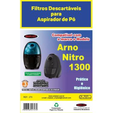 Imagem de Filtro Saco Coletor de Pó Para Aspirador De Pó Arno Nitro 1300w ( KIT 