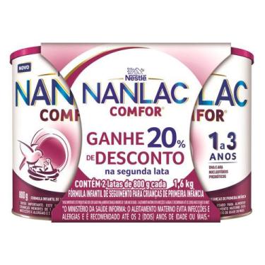 Imagem de Fórmula Infantil NANLAC Comfor 2 Latas 800g cada e Ganhe 20% Desconto 