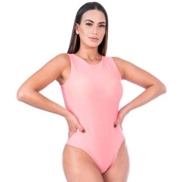 Imagem de Body básico cavado alça larga com bojo tecido suplex novidade feminina