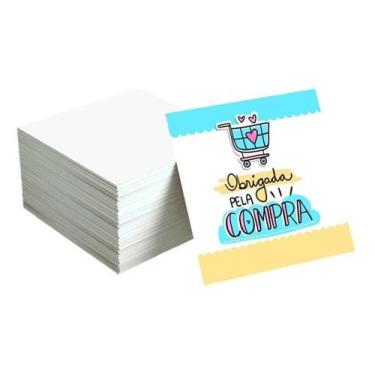 Imagem de 100 Mini Cartões De Agradecimento - Obrigada Pela Compra - Nisti Print