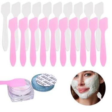 Imagem de 100Un Mini Espátula Ponta Quadrada Para Cremes Faciais Skin Care - Kit