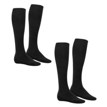 Imagem de 2 Pares Meia Masculina Compressão Graduada Conforto  Selene, Preto