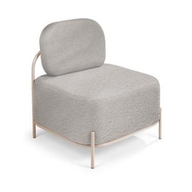 Imagem de Poltrona Jequitibá Aço Carbono Dourado - Drop mobiliário