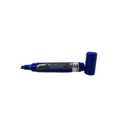 Imagem de Pincel Marcador Permanente Ponta Chanfrada 5mm Faber Castell Azul