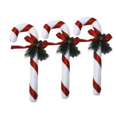 Imagem de Kit 3 Bengalas 30cm Com Pinha Pendente Árvore Decoração - Rio Master