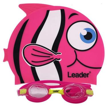 Imagem de Combo De Natação Com Óculos Lentes Anti Embaçantes E Touca De Peixinho