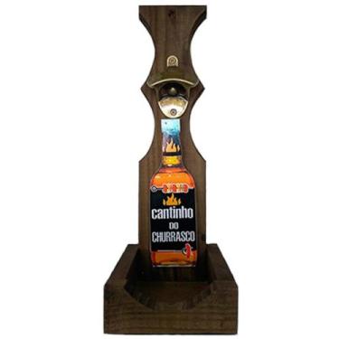 Imagem de Abridor e Suporte Tampinha de Garrafa Decor - Cantinho do Churrasco - 