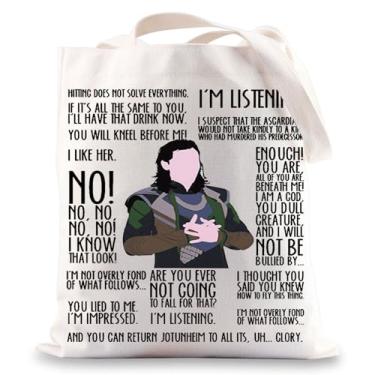 Imagem de BWWKTOP Bolsa Superhero Asgardian Laufeydottir Fan Gift Hitting Does Not Solve Every Thing Shoulder Bag, I'm Listening, One Size