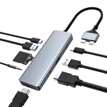 Imagem de Adaptador MacBook Air 9 em 2, hub USB C, tela tripla para MacBook Pro Air Mac, estação de ancoragem MacBook Pro 4K HDMI com 100W PD, USB 3.0, leitor de cartão SD/TF, áudio de 3,5 mm