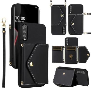 Imagem de Capa carteira para LG Velvet 5G/LGVelvet Verizon G5 UW T-mobile 2020 com alça de ombro, suporte para cartão de crédito, acessórios para celular LM G900UM 4G Tmobile feminino masculino preto