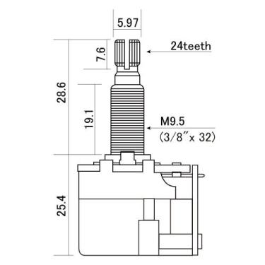Imagem de Potenciômetro A500K Push-Pull DPDT Instrumentos CTS-A500-PPL F035