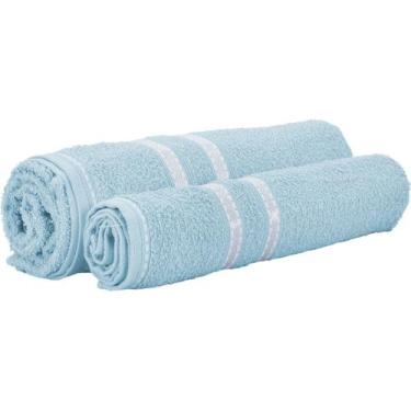 Imagem de Kit 2 Tolhas Rosto e Banho Decorativo Lavabo Secagem Absorção Gramatur