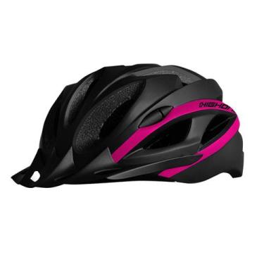Imagem de Capacete Ciclista Bike Mtb Win Com Vista Led High One, G, Preto, Rosa