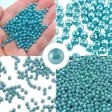 Imagem de Pérolas 4mm c/ 1000 peças p/ bijuterias, colar, pulseira, brinco  e ar