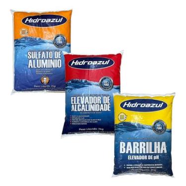 Imagem de Kit Alcalinidade + Barrilha + Sulfato Piscina 2kg Hidroazul
