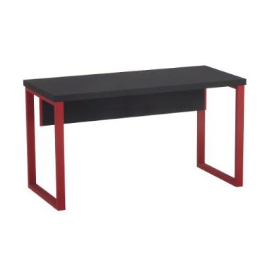 Imagem de Mesa Auxiliar Tubolar PE 40 Pandin 90 Cm Preto e Vermelho