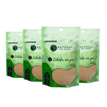 Imagem de Cebola Em Pó Puro Qualidade Superior Importada Kit 4 Premium Pouch 50g