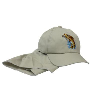 Imagem de Boné com Protetor de Pescoço Bordado Pescador  Areia - Mundo do Milita