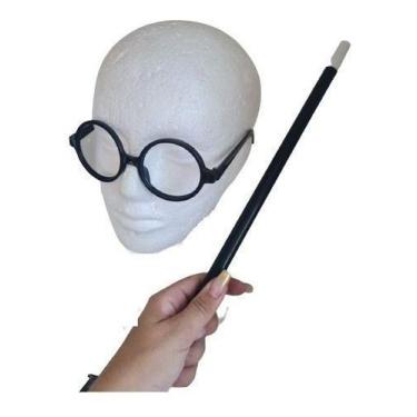 Imagem de Varinha Mágica De Plástico Preto/branco Para Fantasia - IndiaChina