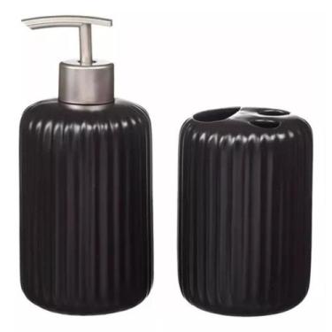Imagem de Kit Lavabo Acessórios Para Banheiro 2 Peças Black 104 - KB-104