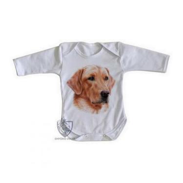 Imagem de body nenê criança roupa bebê manga longa  Golden Retriever face - Empó