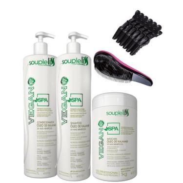 Imagem de Kit Profissional Óleo Kalahari Spa Vegano Souple Liss 3x1l