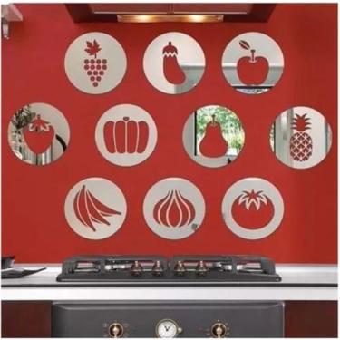 Imagem de Espelho Acrílico Decorativo Cozinha Restaurante 10 Peças - AGV Criaçõe