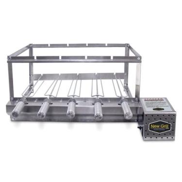 Imagem de Churrasqueira Grill Giratória Inox, Com 5 Espetos Que Gira BIVOLT - Ne