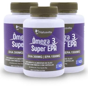Imagem de Ômega 3 Super 1.500mg Epa e 300mg DHA. Selo IFOS - NatusVita, 3 und. 1
