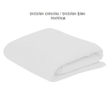 Imagem de Lençol de Elástico Avulso Solteiro Especial King 96cm x 203cm Branco A