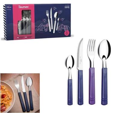 Imagem de Jogo Faqueiro 24 Peças Saturno Talheres Faca Garfo Aço Inox - Taumer, 