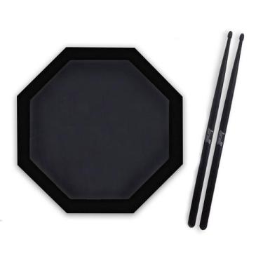 Imagem de Kit Pad Estudo Bateria 12Pol e Baquetas Fibra Torelli TQ020 - Flash