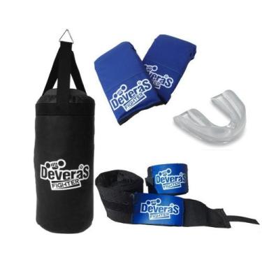 Imagem de Kit boxe infantil com saco de pancada infantil + luva para boxe infant