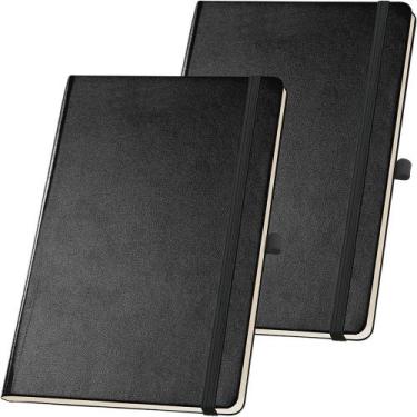 Imagem de Kit 2x Caderneta de Anotações 12x18cm 80 Fls Sem Pauta Preto - TopGet