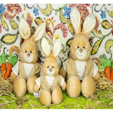 Imagem de Trio maior coelhos de pelucia nino - colete , 18/22/26 (sentados) - CK