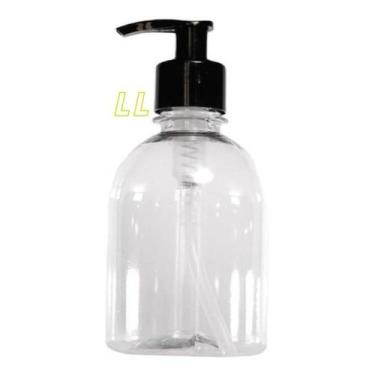Imagem de 25 Frasco Pet Cristal 250ml Sabonete Alcool Gel Válvula Pump - Lablore